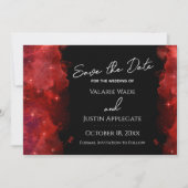 Red Alcohol Ink Galaxy Save the Date Hochzeit Einladung (Vorderseite)