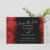 Red Alcohol Ink Galaxy Save the Date Hochzeit Einladung (Stehend Vorderseite)