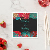 Red Alcohol Ink Geburtstagsparty Serviette (Beispiel)