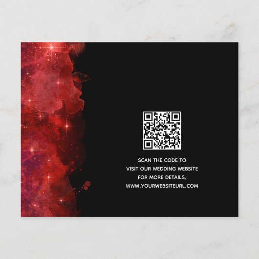 Red Alcohol Ink Save the Date Hochzeit (Rückseite)