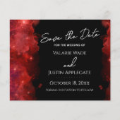 Red Alcohol Ink Save the Date Hochzeit (Vorderseite)