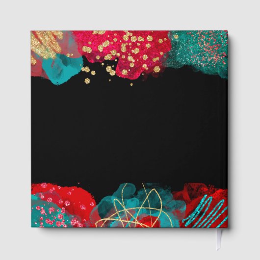 Red Alcohol Ink Sweet 16 Birthday Party  Gästebuch (Rückseite)