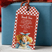 Red Alice in ONEDERLAND  1st Birthday Thank You  Geschenkanhänger