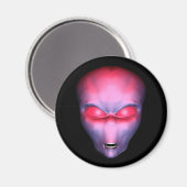 Red Alien Face Magnet (Vorderseite/Rückseite)