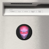 Red Alien Face Magnet (In Situ (Geschirrspüler))