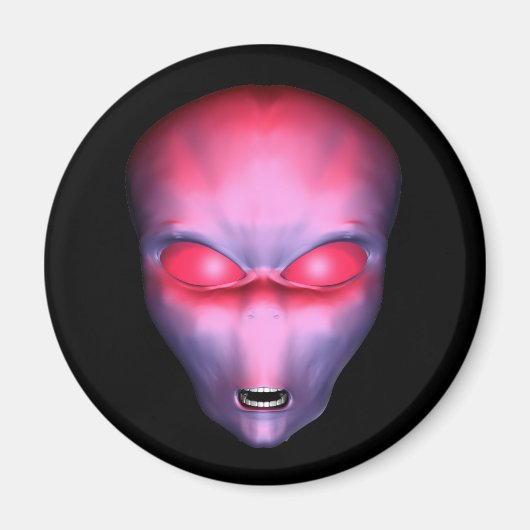 Red Alien Face Magnet (Vorne)