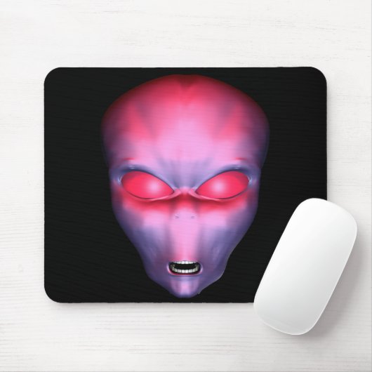 Red Alien Face Mousepad (Mit Mouse)