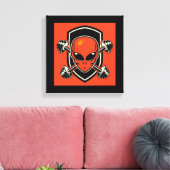 Red Alien Gym Stretched Canvas Print Leinwanddruck (Insitu (Wohnzimmer))
