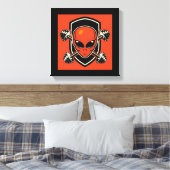 Red Alien Gym Stretched Canvas Print Leinwanddruck (Insitu (Schlafzimmer))