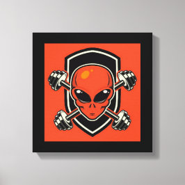Red Alien Gym Stretched Canvas Print Leinwanddruck