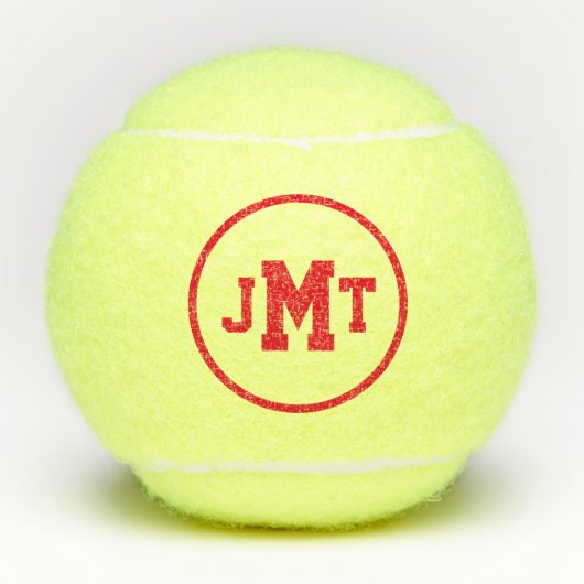Red All-American Monogram Tennis Balls Tennisbälle (Vorderseite)
