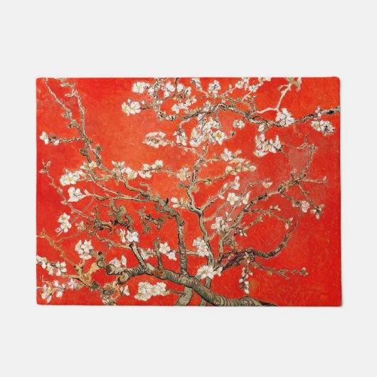 Red Almond Blossoms Vincent Van Gogh Fußmatte (Vorderseite)