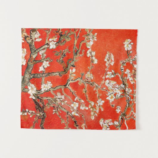 Red Almond Blossoms Vincent Van Gogh Wandteppich (Vorderseite (Horizontal))
