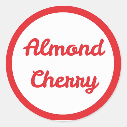 RED Almond Cherry Flavor Round Sticker (Vorderseite)