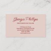 Red & Almond Stripes & Bow Retro Visitenkarte (Rückseite)