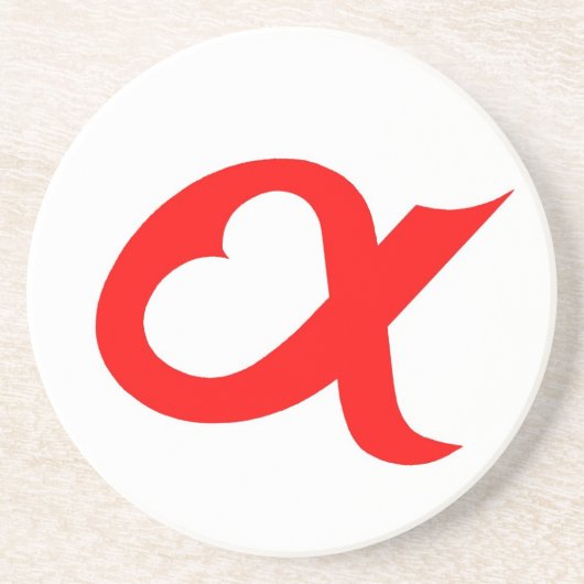 Red Alpheart Sandstein Untersetzer (Vorne)
