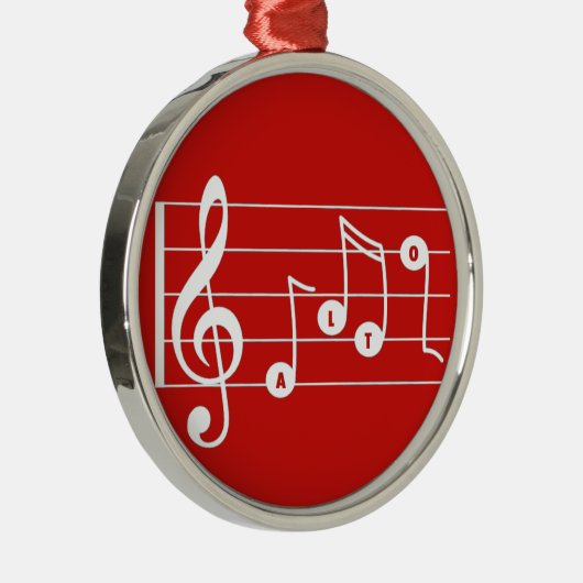 Red Alto Singer Musical Ornament (Rechts)
