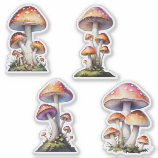 Red Amanita Mushroom Aufkleber Pack (Vorderseite)
