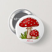 Red Amanita Mushrooms Thunder_Cove Button (Vorne & Hinten)