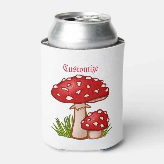 Red Amanita Mushrooms Thunder_Cove Dosenkühler (Kanne Vorderseite)