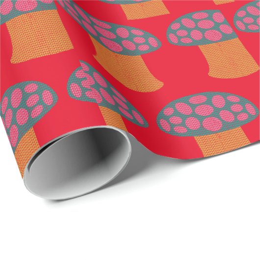 Red Amanita Mushrooms Thunder_Cove Geschenkpapier (Rolleneckpunkt)