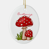 Red Amanita Mushrooms Thunder_Cove Keramik Ornament (Rechts)