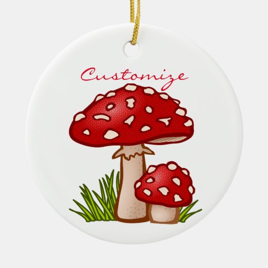 Red Amanita Mushrooms Thunder_Cove Keramik Ornament (Vorne)