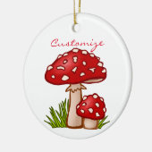 Red Amanita Mushrooms Thunder_Cove Keramik Ornament (Links)