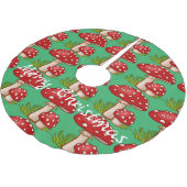 Red Amanita Mushrooms Thunder_Cove Polyester Weihnachtsbaumdecke (Schrägansicht)