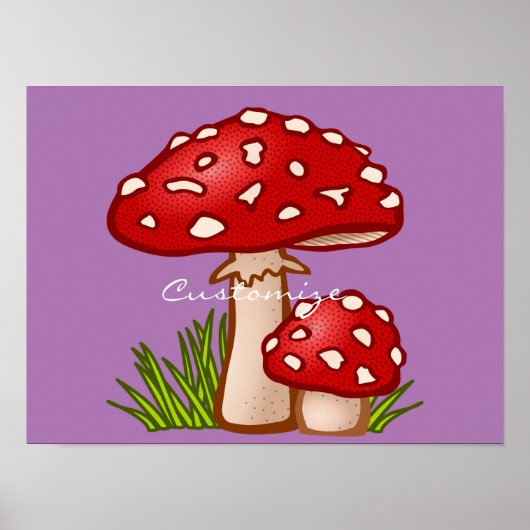 Red Amanita Mushrooms Thunder_Cove Poster (Vorne)