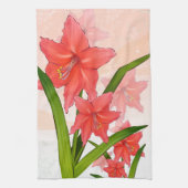 Red Amaryllis Blume Geschirrtuch (Vertikal)