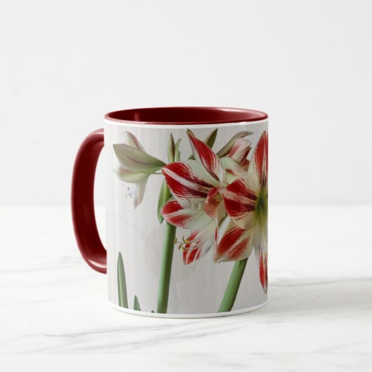Red Amaryllis Blume Tasse mit benutzerdefiniertem (Vorderseite Links)