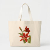 Red Amaryllis Botanical Print Jumbo Stoffbeutel (Vorne)
