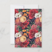Red Amaryllis Botanical Winter Wedding RSVP Karte (Rückseite)