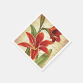 Red Amaryllis Christmas Blume Botanical Serviette (Ecke)