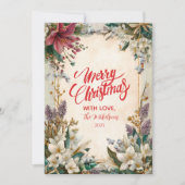 Red Amaryllis Christmas Feiertagskarte (Vorderseite)