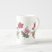 Red Amaryllis Festive Bone China Tee Tasse (Vorderseite Rechts)