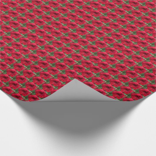 Red Amaryllis Floral Pattern Geschenkpapier (Ecke)
