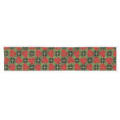 Red Amaryllis Floral Print Christmas Table Runner Kurzer Tischläufer (Horizontal)