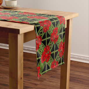 Red Amaryllis Floral Print Christmas Table Runner Kurzer Tischläufer
