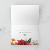 Red Amaryllis Floral werden Sie mein Blumenmädchen Einladung (Innenseite)