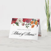 Red Amaryllis Floral werden Sie meine Trauzeugin s Einladung (Vorderseite)