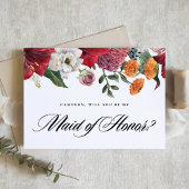 Red Amaryllis Floral werden Sie meine Trauzeugin s Postkarte