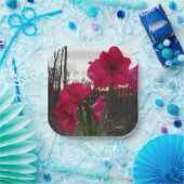 Red Amaryllis und Winter Sunrise Pappteller (Party)