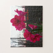 Red Amaryllis und Winter Sunrise Puzzle (Vertikal)