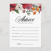 Red Amaryllis Wedding Advice und Wünsche Begleitkarte (Vorderseite)