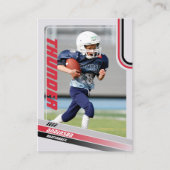 Red American Football Trading Card für Kinder Telefonnummerkarte (Vorderseite)