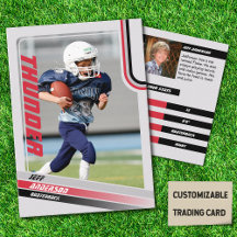 Red American Football Trading Card für Kinder