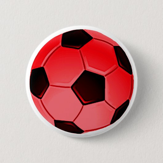 Red American Soccer oder Association Football Ball Button (Vorderseite)
