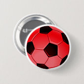Red American Soccer oder Association Football Ball Button (Vorne & Hinten)